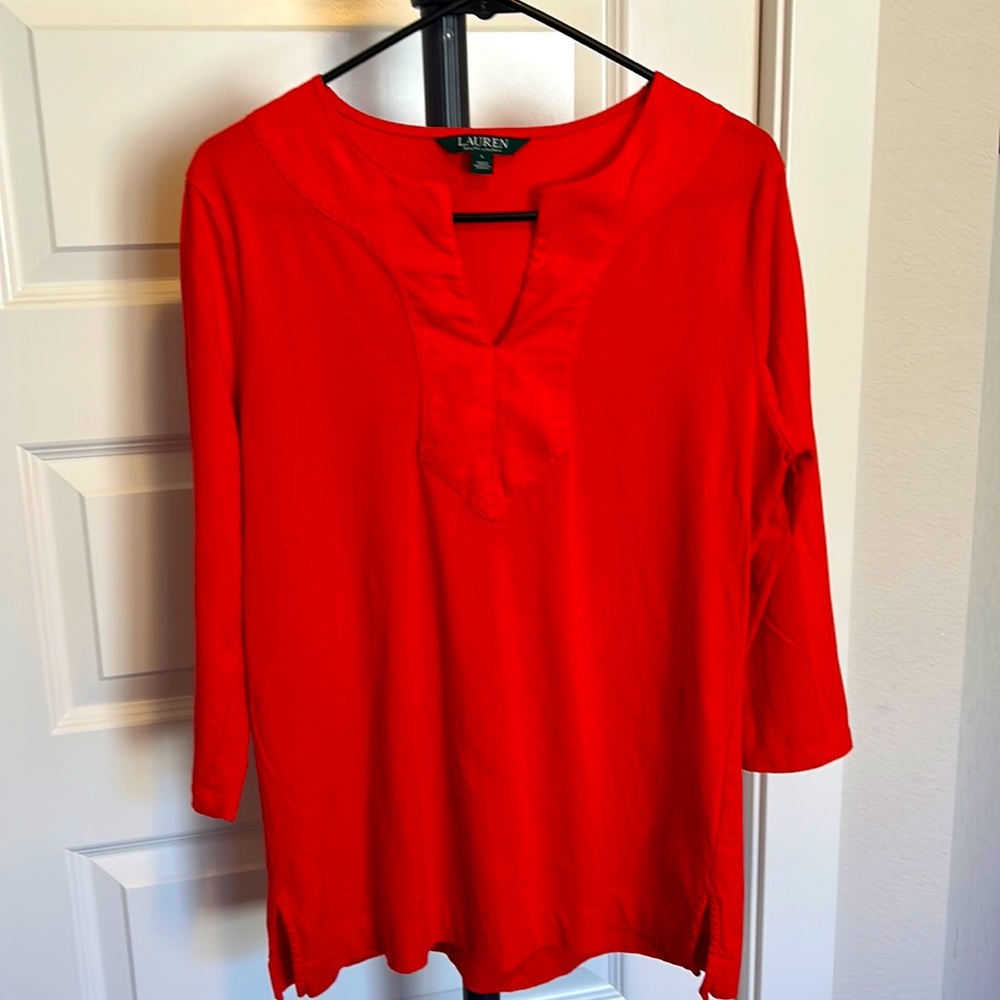 Ladies Lauren split neck tunic size Large